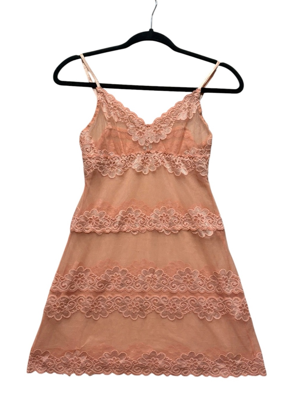 Rampage Peach Lace Trim Slip
